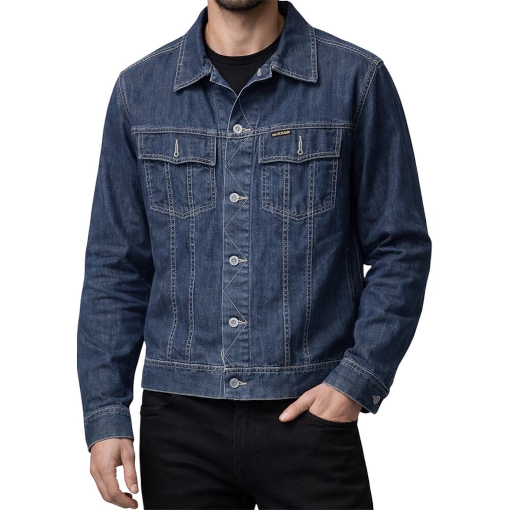 G-Star New Tailor Denim Jacket Slim Jean Chest Pockets Dark Wash Blue XXL 2X